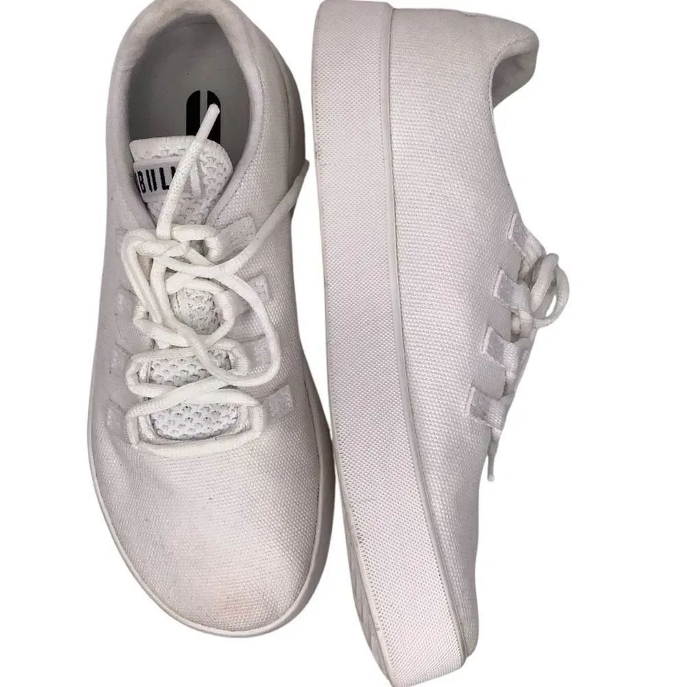 NOBULL RECS Canvas White Athletic Low Top Fashion Sneakers W8/M6.5 Athleisure